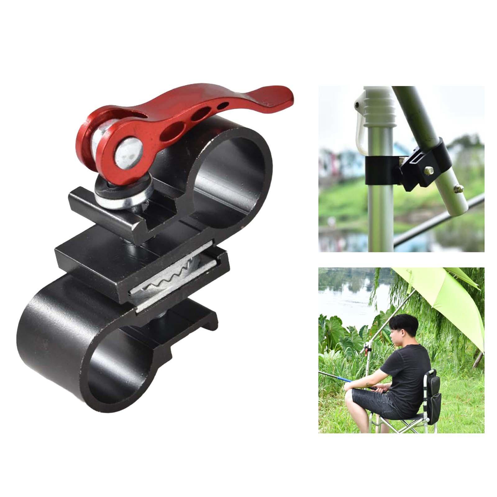 Umbrella Stand Universal Aluminum Alloy Fishing Chair Umbrella Holder Clamp, Adjustable Chair Umbrella Mount Clip Fixed Beach Bracket