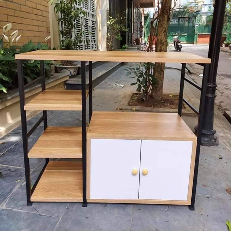 [FREE SHIP] KLVS 02 - Kệ Lò Vi Sóng, Kệ Để Bếp Đa Năng ( 80x70x30) Có Ngăn Tủ - AZON TIME