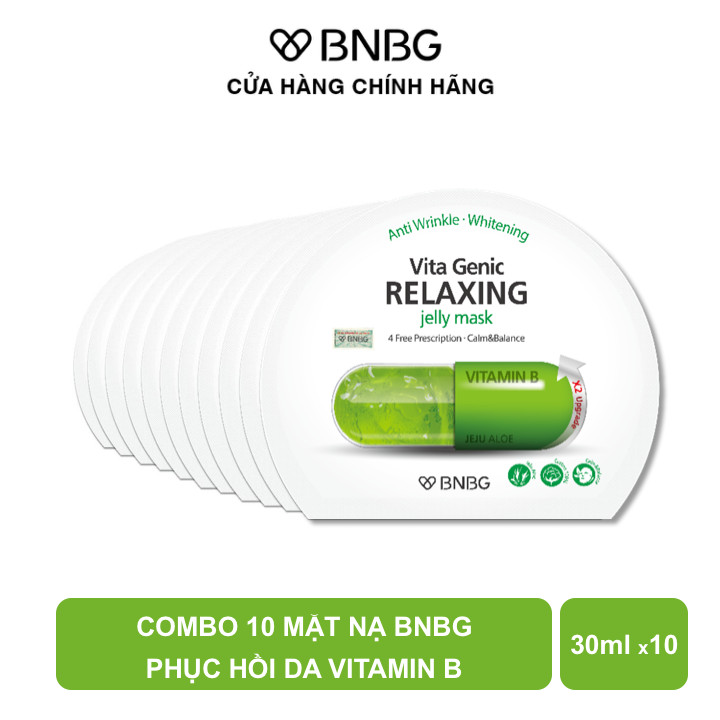 Combo 10 Mặt Nạ BNBG Phục Hồi Thư Giãn Da Vita Genic Relaxing Jelly Mask 30ml x10