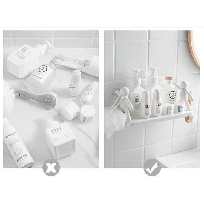 Kệ dán tường siêu dính hình người nhà tắm, nhà bếp, giá sách