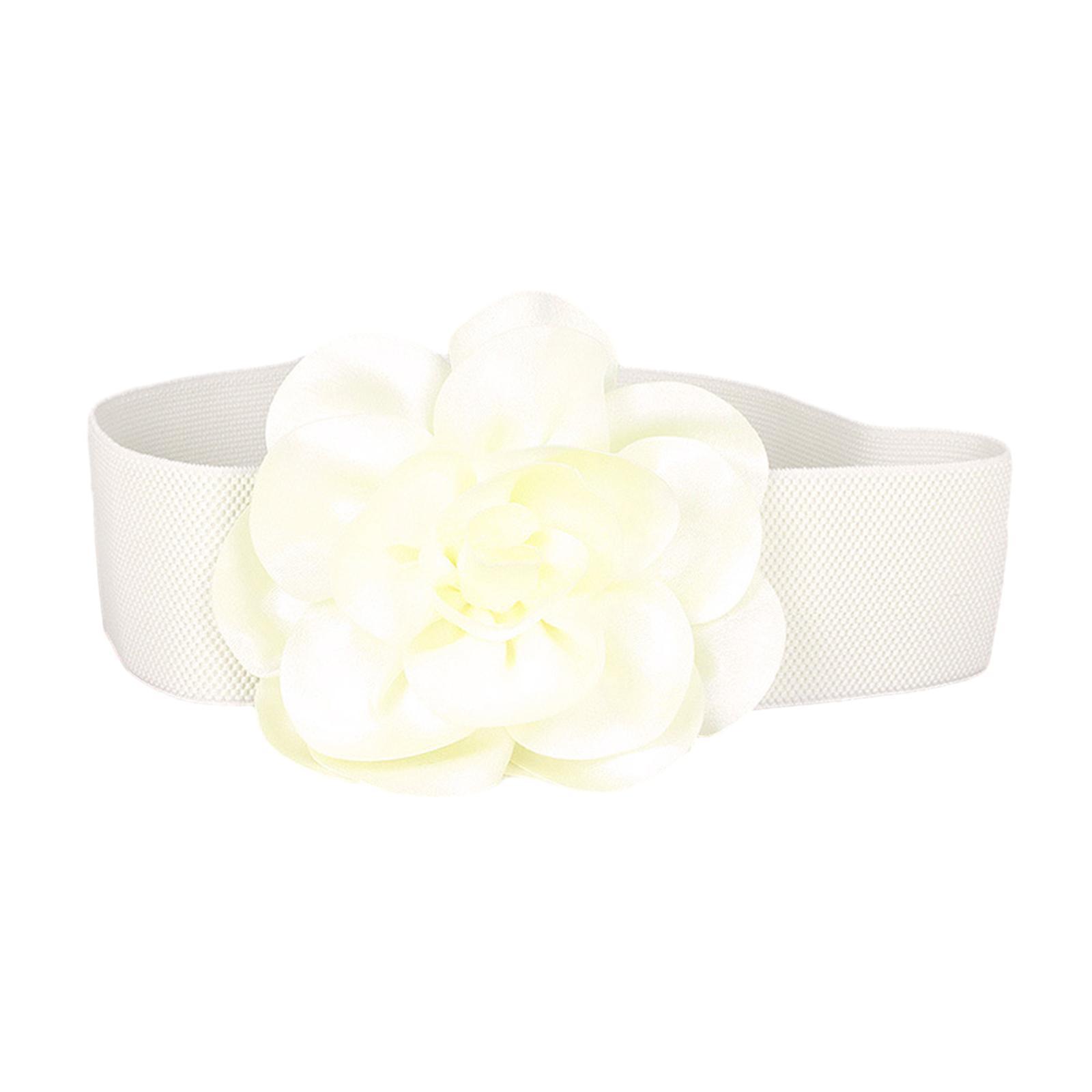 Women' Belt Stretch Chunky Waist Belt Dress Belts Big Flower Cinch Belts Elastic Belts for Women