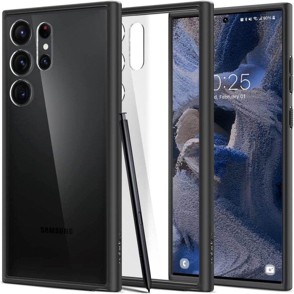 ỐP LƯNG dành cho SAMSUNG GALAXY SPIGEN S23 ULTRA ULTRA HYBRID MỎNG NHẸ Khung viền PU cao cấp - Hàng chính hãng
