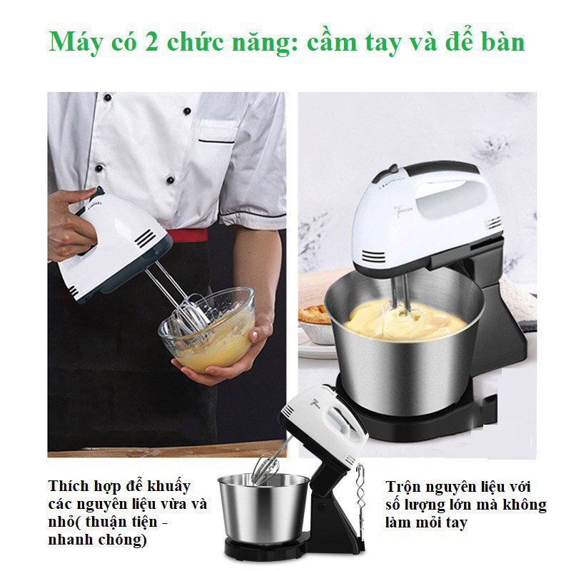 Máy đánh trứng - Máy trộn bột - máy đánh trúng trộn bột làm bánh - Máy đánh bot nhào bột