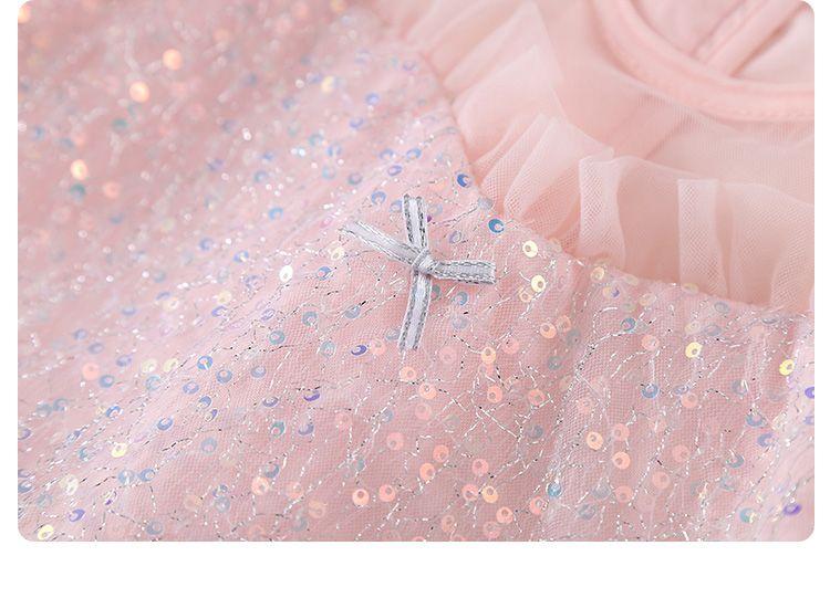 DONGSHOP Cô gái ăn mặc mùa hè 2023 váy công chúa trẻ em mùa hè phong cách phương Tây cô gái nhỏ mùa hè váy lưới đỏ thời trang váy