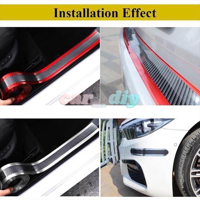 Miếng Dán Cao Su Carbon Trang Trí Cửa Xe Hơi