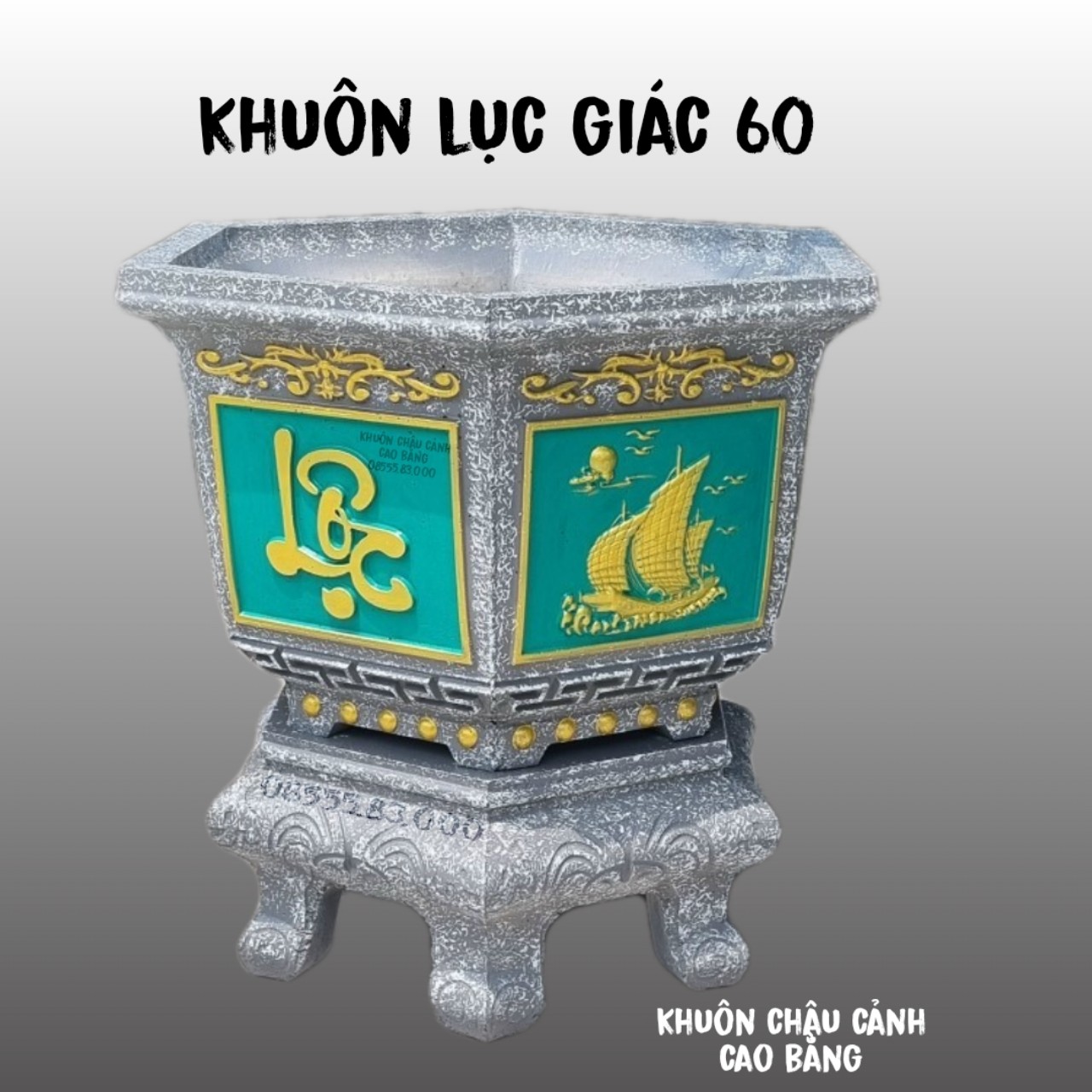 Khuôn đúc chậu cảnh lục giác 60 và chân đôn (đầy đủ)