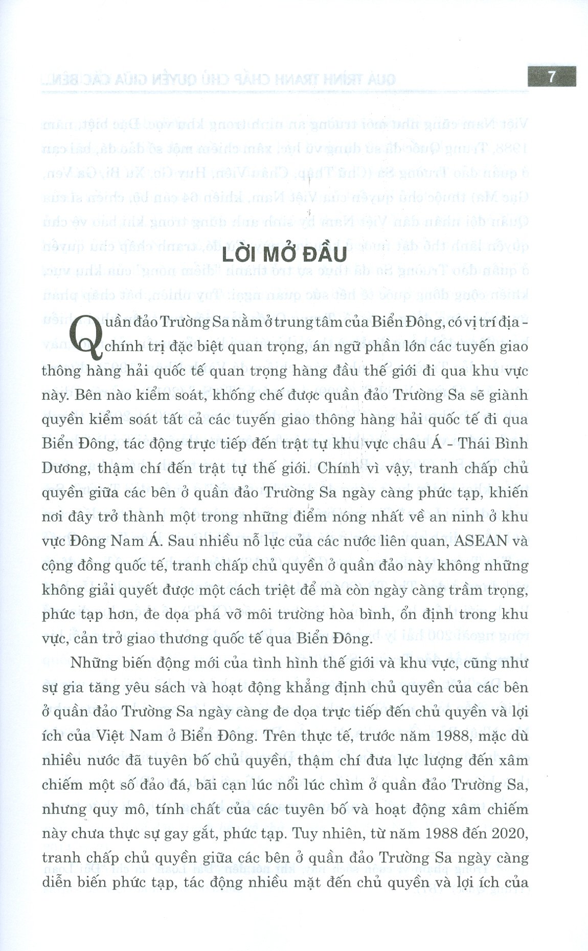 Quá Trình Tranh Chấp Chu Quyen Giữa Các Bên Ở Quần Đảo Trường Sa Từ Năm 1988 Đến 2020 (Sách chuyên khảo)