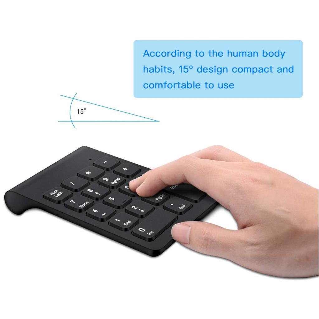 3X 2.4G Numeric Keypad USB Wireless Keypad with Mouse for Laptop Desktop Black
