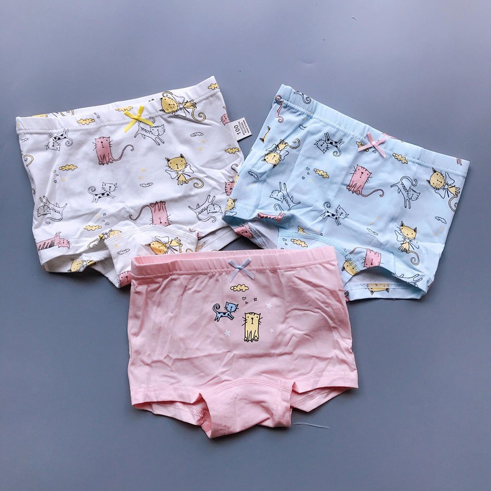 Set 3 Quần Chíp Đùi Họa Tiết Bé Gái
