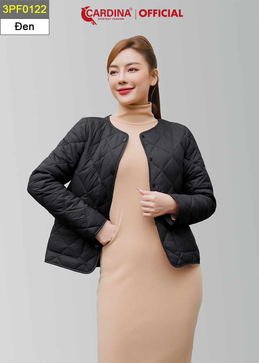Áo Phao Nữ CARDINA Chất Gió Chần Trám Nhật Cao Cấp Siêu Nhẹ Siêu Ấm 3PF01