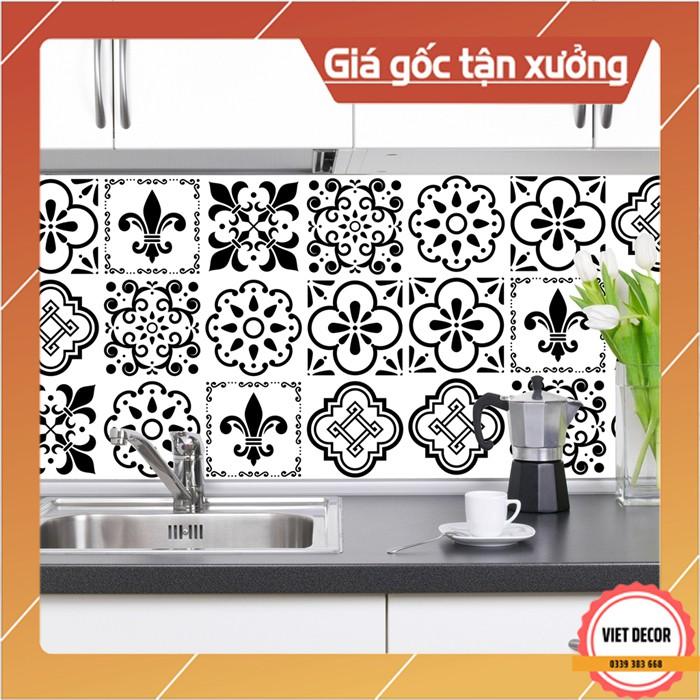 Decal Gạch Bông ĐEN TRẮNG - Set 30 ô 20x20cm - Decal dán tường Trang Trí Nhà Cửa