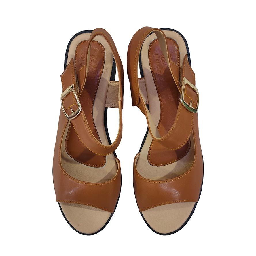 Giày Sandal Nữ Cao Gót Da Bò Thật TiTi ĐÔ Cao Cấp 4cm DNU2133d