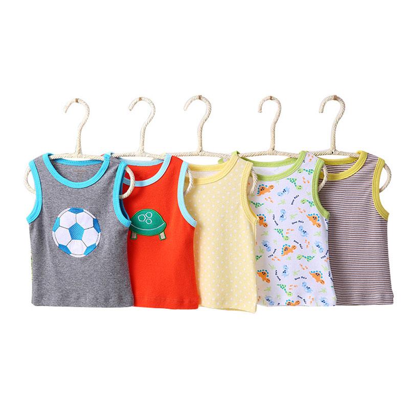 Hoạt Hình In Hình Cho Bé Gái Áo Thun Cotton Tay Bé Trai Sơ Sinh Áo Vest Áo Mùa Hè Cho Bé quần Áo