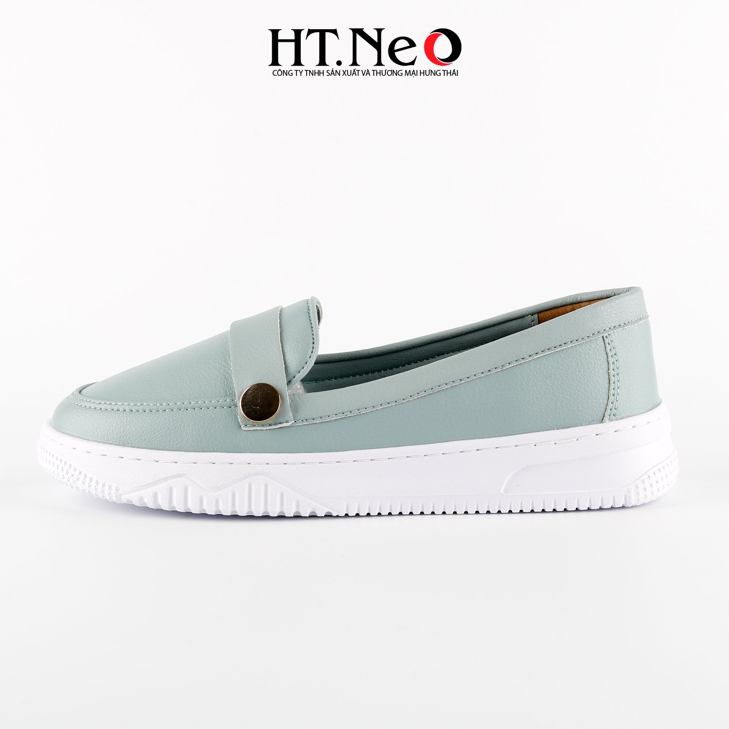 Giày mọi nữ, giày bệt nữ HT.NEO thiết kế đơn giản, trẻ trung với dáng thể thao, quai da nút khuy độc đáo, da cao cấp, đế cao su NU103