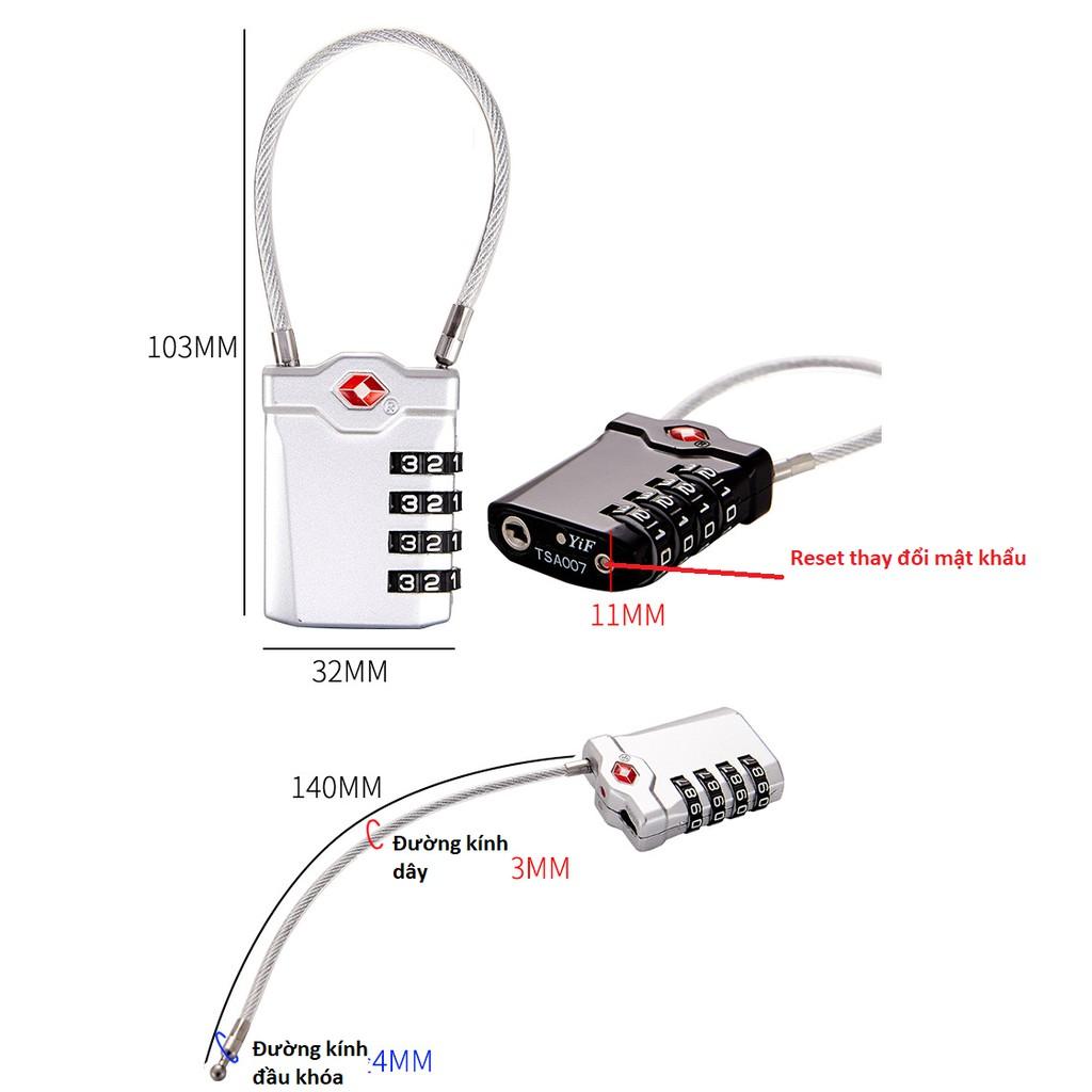 Khóa số dây chống trộm đổi được mật mã 4 số (Loại mới)