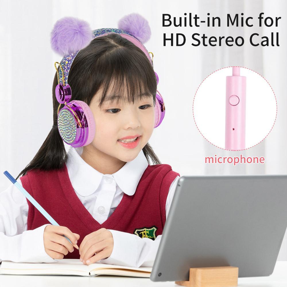 Hoạt 큰 Dễ Thương Kỳ Lân Tai Nghe Có Dây Kèm 마이크로 Âm Nhạc 스테레오 Tai Nghe Máy Tính Di Động Điện Thoại Tai Nghe Trẻ Em Quà Tặng Giáng Sinh