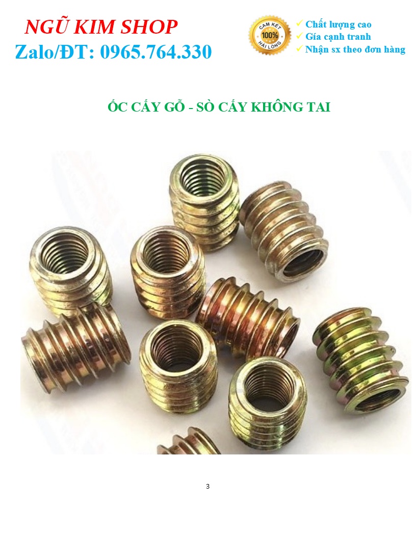 ỐC CẤY GỖ _ SÒ SẮT KHÔNG TAI M6, M8