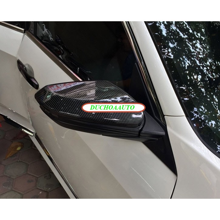 Ốp gương chiếu hậu carbon xe Honda Civic 2016 - 2021 vân Cacbon cao cấp- Bộ 2 chiếc