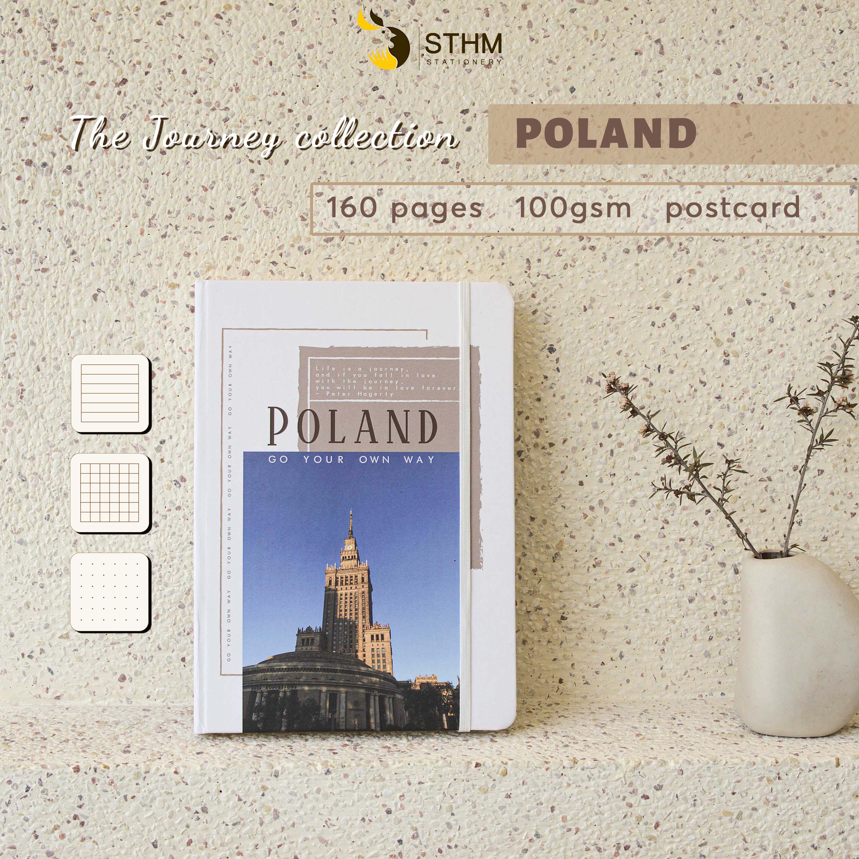 - The Journey notebook - EU collection - Sổ tay bìa cứng - Ruột kem 100gsm