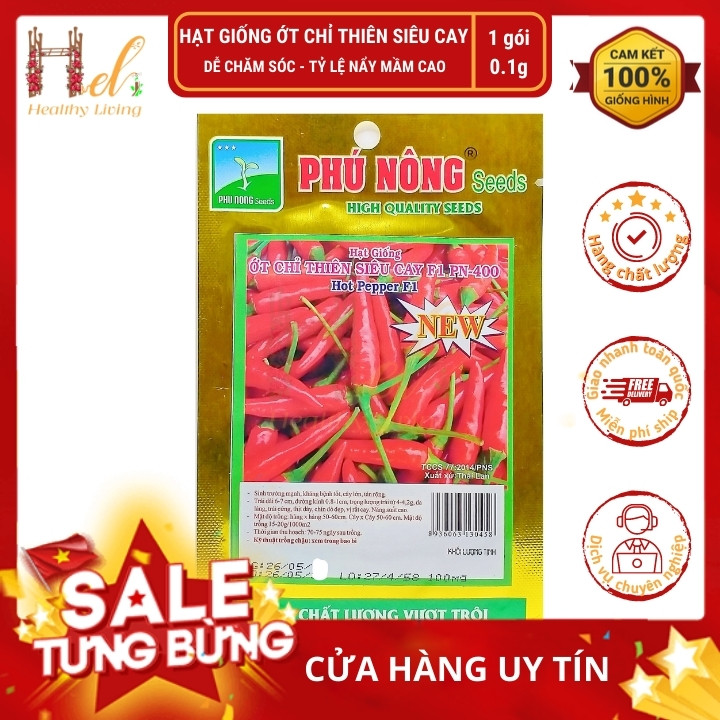 PN - Hạt Giống Ớt Chỉ Thiên Lai F1 Siêu Cay - Trồng Rau Xanh Rau Sạch Bằng Đất Sạch, Xơ Dừa Và Phân Bón Hữu Cơ