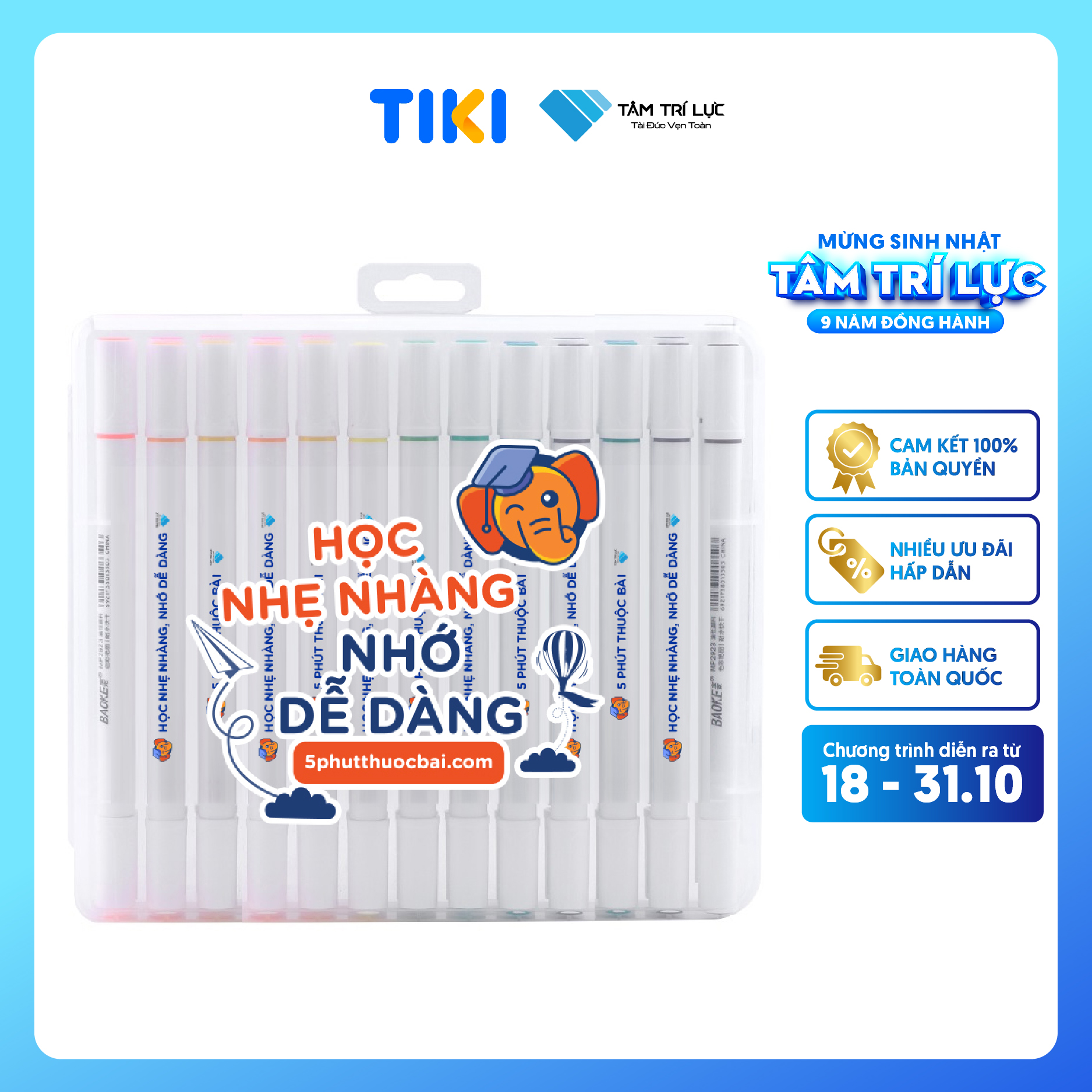 Bút Lông Màu 2 Đầu 5 Phút Thuộc Bài - Art Marker (48 màu) - bút dạ màu marker, bút lông tô màu vẽ tranh