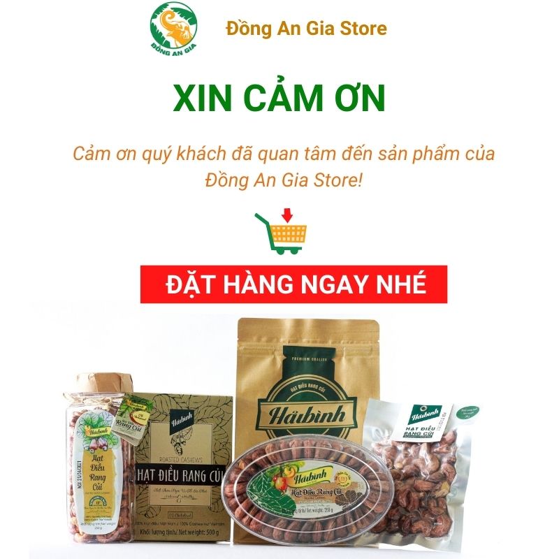 Hạt điều rang củi gói hút chân không Hải Bình 100g