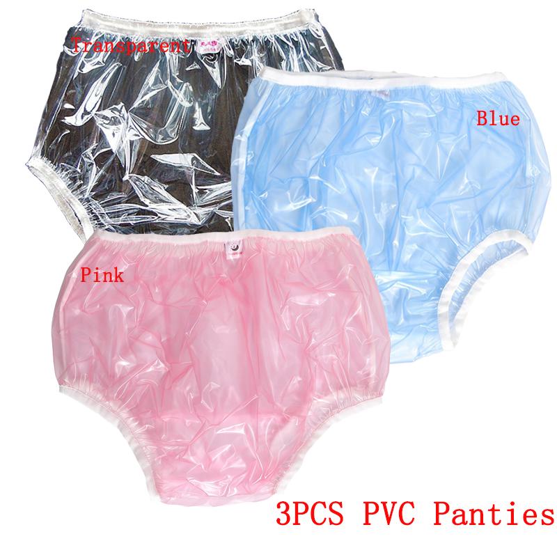 3 ABDL Tã Người Lớn Pvc Có Thể Tái Sử Dụng Cho Bé Quần Tã Onesize Nhựa Bikini DDLG Người Lớn Bé Mới Quần Lót Xanh Dương tã Quần