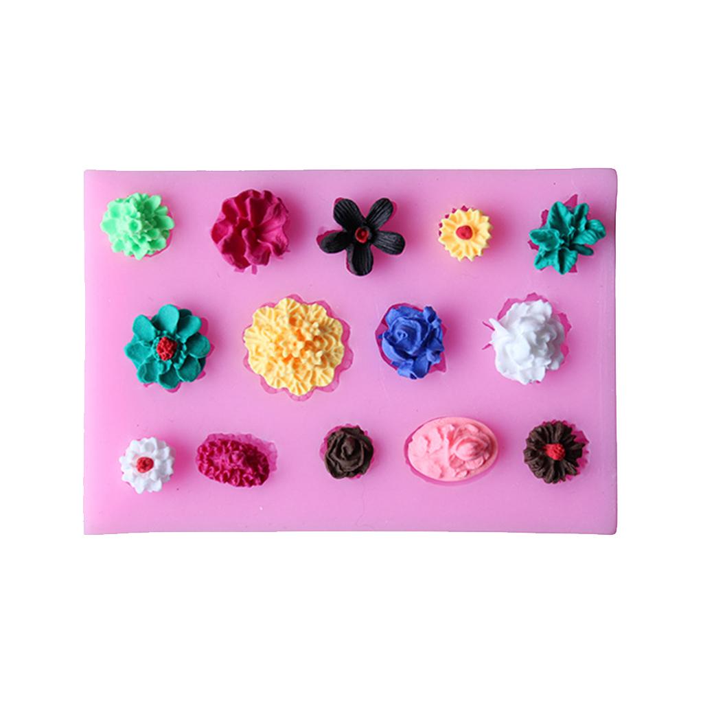 Mini Flower Silicone Mould Fondant Cake Molds Sugarcraft Decorating Mold DIY