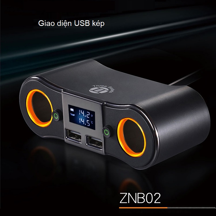 Bộ chia tẩu cắm sạc trên ô tô đa năng ZNB02