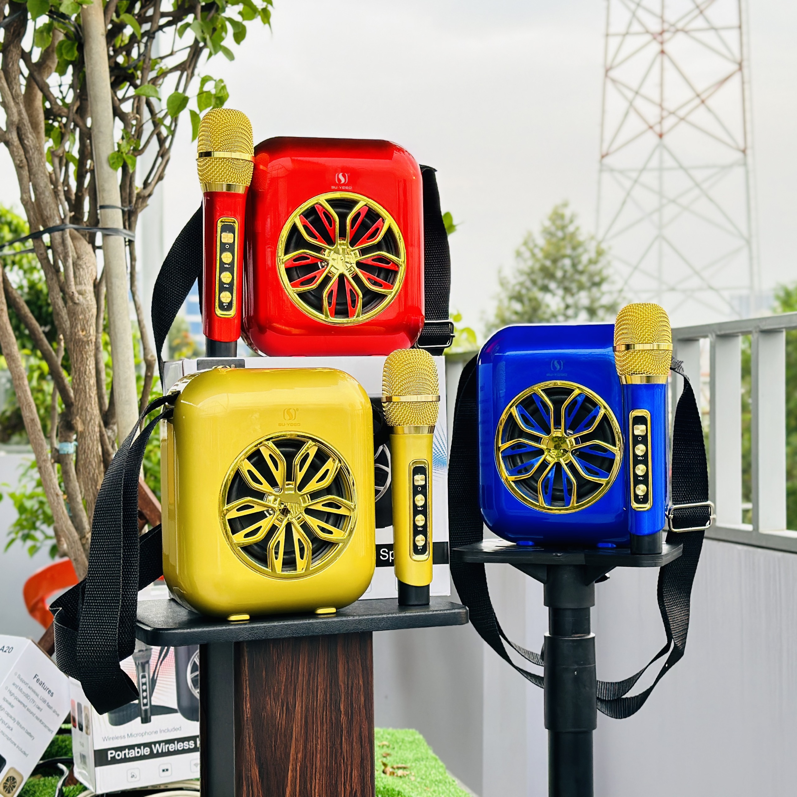 LOA KARAOKE DI ĐỘNG A20 KÈM 1 MICRO KHÔNG DÂY - HÀNG NHẤP KHẨU