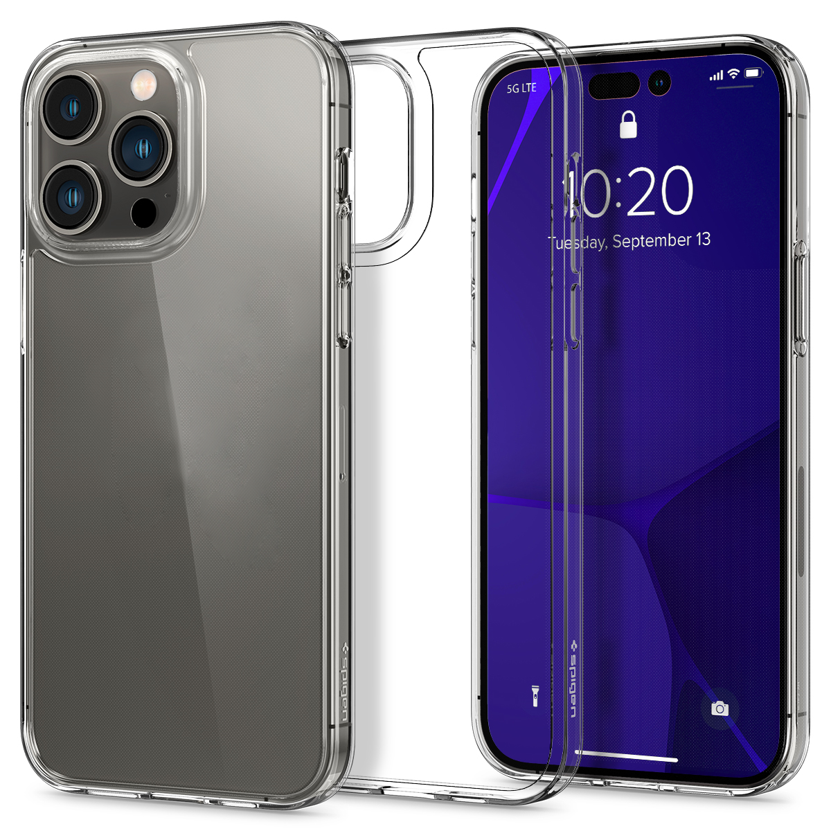 ỐP LƯNG DÀNH CHO IPHONE 13 PRO MAX ULTRA SPIGEN HYBRID CRYSTAL CLEAR pha kính trong veo và một lớp viền cao su đàn hồi với công nghệ chống sốc- Hàng Chính Hãng
