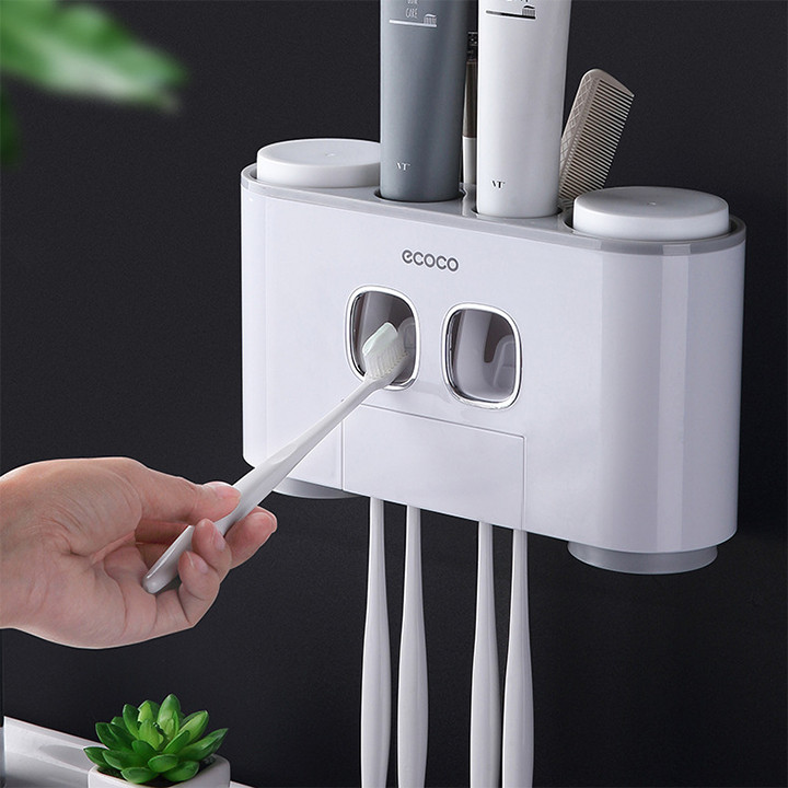 Bộ Nhả Kem Đánh Răng Tự Động 4 Cốc Ecoco