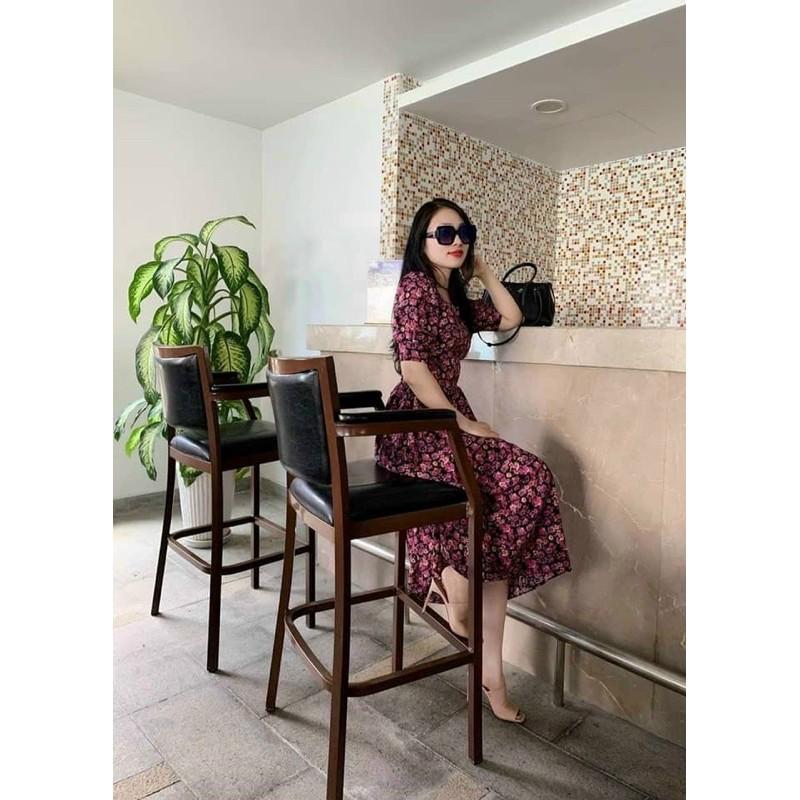 ĐẦM HOA NHÍ DÁNG XOÈ CỔ VUÔNG