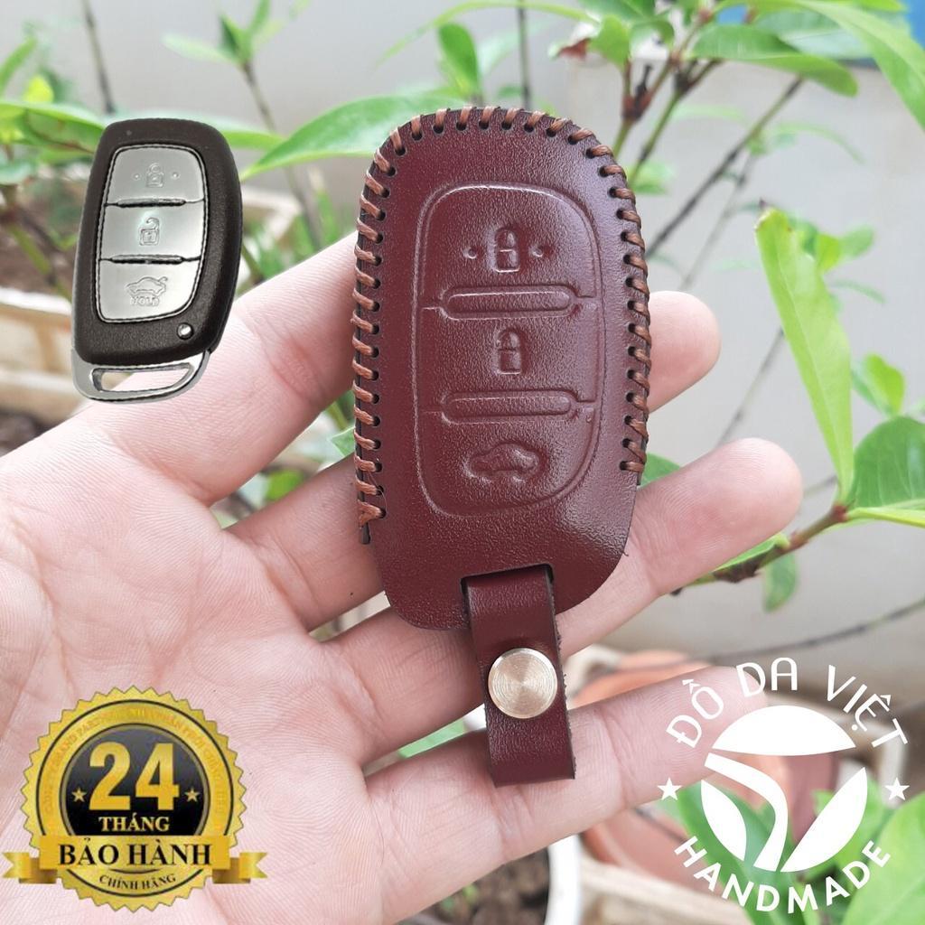 Bao Da Chìa Khóa HYUNDAI I10 2014-2023, Elantra, Tucson, i20 smk. Da bò thật. BH 2 năm