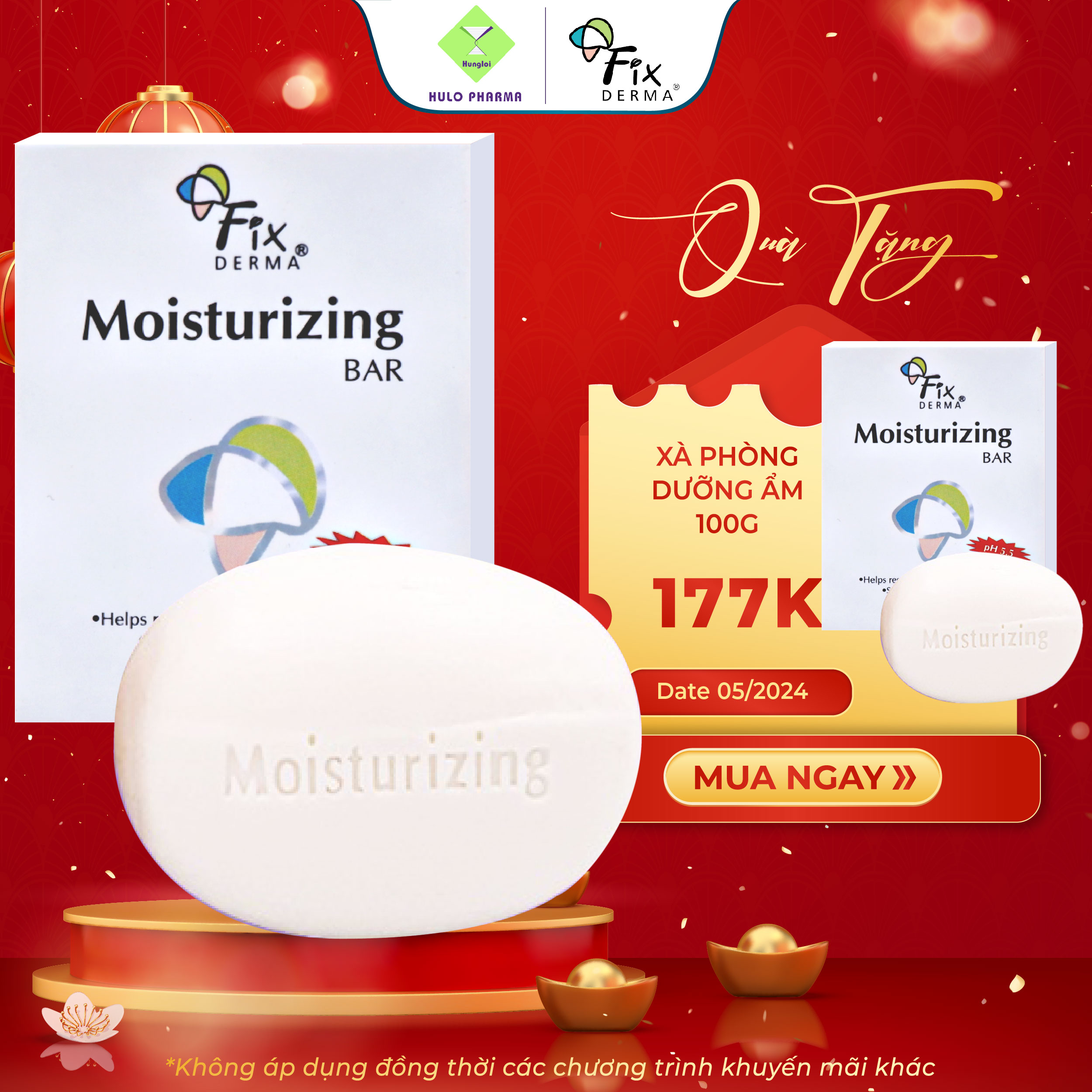 Xà Phòng Tắm Giúp Dưỡng Ẩm FIXDERMA Moisturizing Bar Giúp Dưỡng Trắng Da, Cấp Ẩm, Mềm Mịn Da 100g - Hùng Lợi