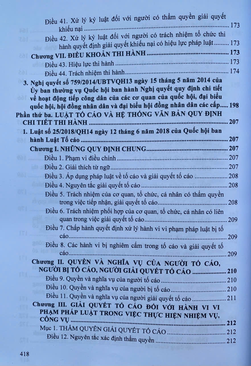Luật Tiếp Công Dân; Luật Khiếu Nại; Luật Tố Cáo Và Luật Thanh Tra, Hệ Thống Các Văn Bản Quy Định Chi Tiết Thi Hành