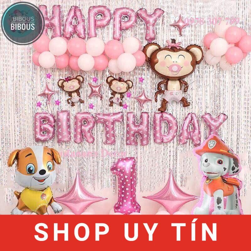 SET TRANG TRÍ SINH NHẬT TUỔI CÚN-THÔI NÔI BÉ CÚN-SINH NHẬT BÉ TRAI, BÉ GÁI-TRANG TRÍ SINH NHẬT GIÁ RẺ, SINH NHẬT 1 TUỔI