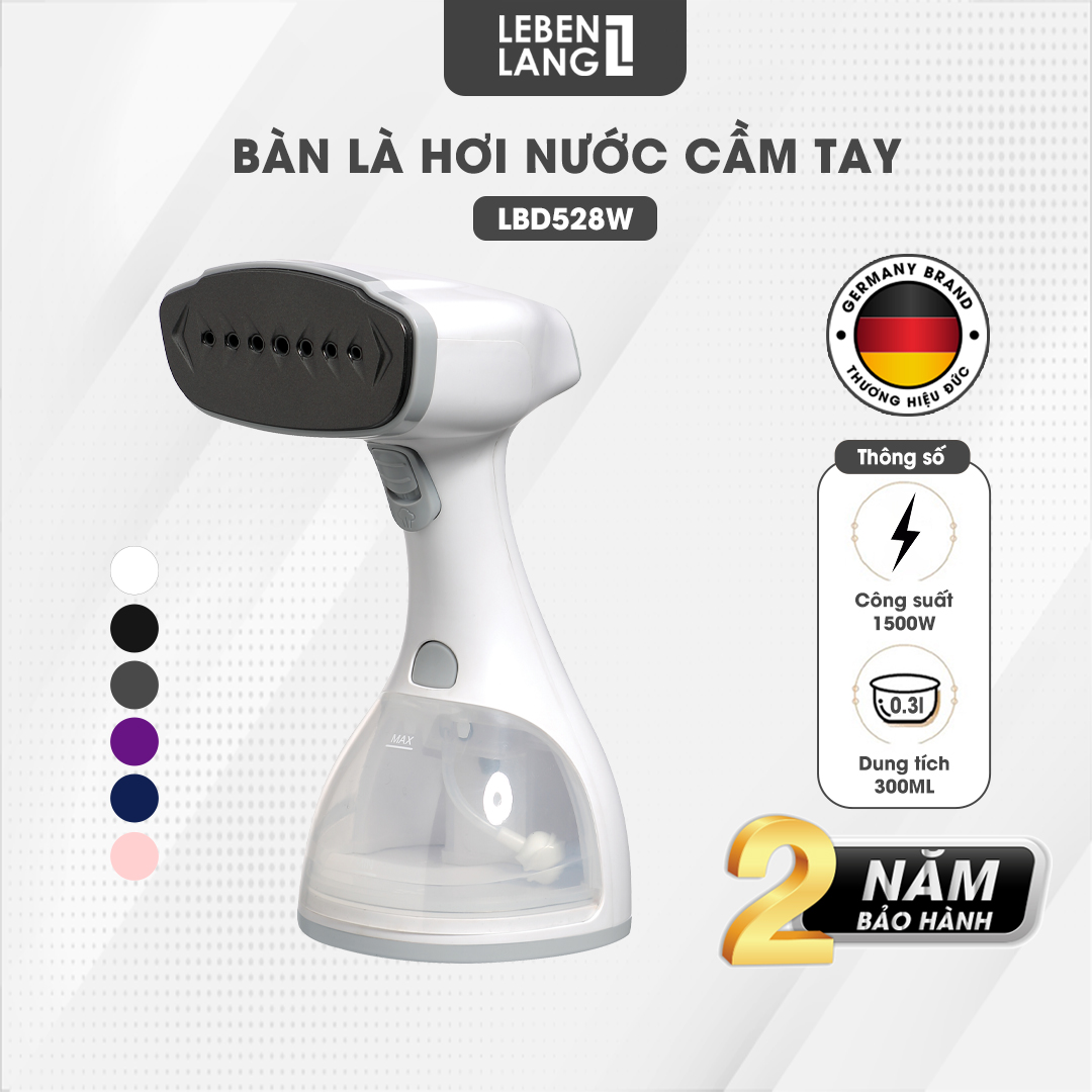 Bàn là hơi nước cầm tay LEBENLANG LBD528W, công suất 1500W-300ml, BẢO HÀNH 24 THÁNG