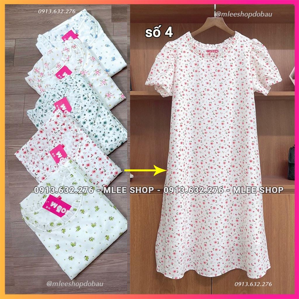 Đầm bầu thu họa tiết hoa nhí, váy bầu mùa thu đẹp, MLEE SHOP