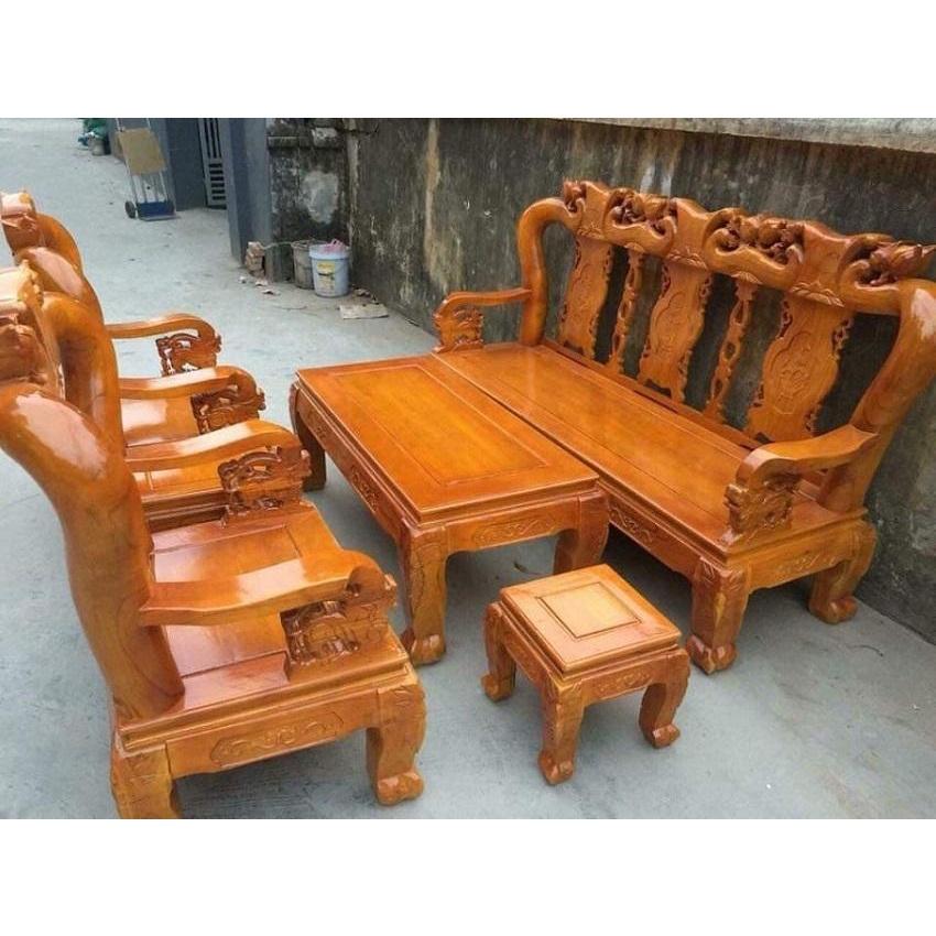 Bàn ghế minh quốc đào gỗ xà cừ tay 12