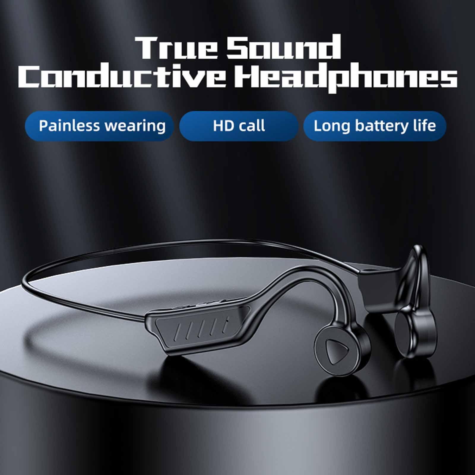 BL15 Bone Conduction Headphones Bluetooth Open-Ear Stereo Sweatproof Foldable Wireless Earphone for Drivers Meeting Sports Noise Reduction