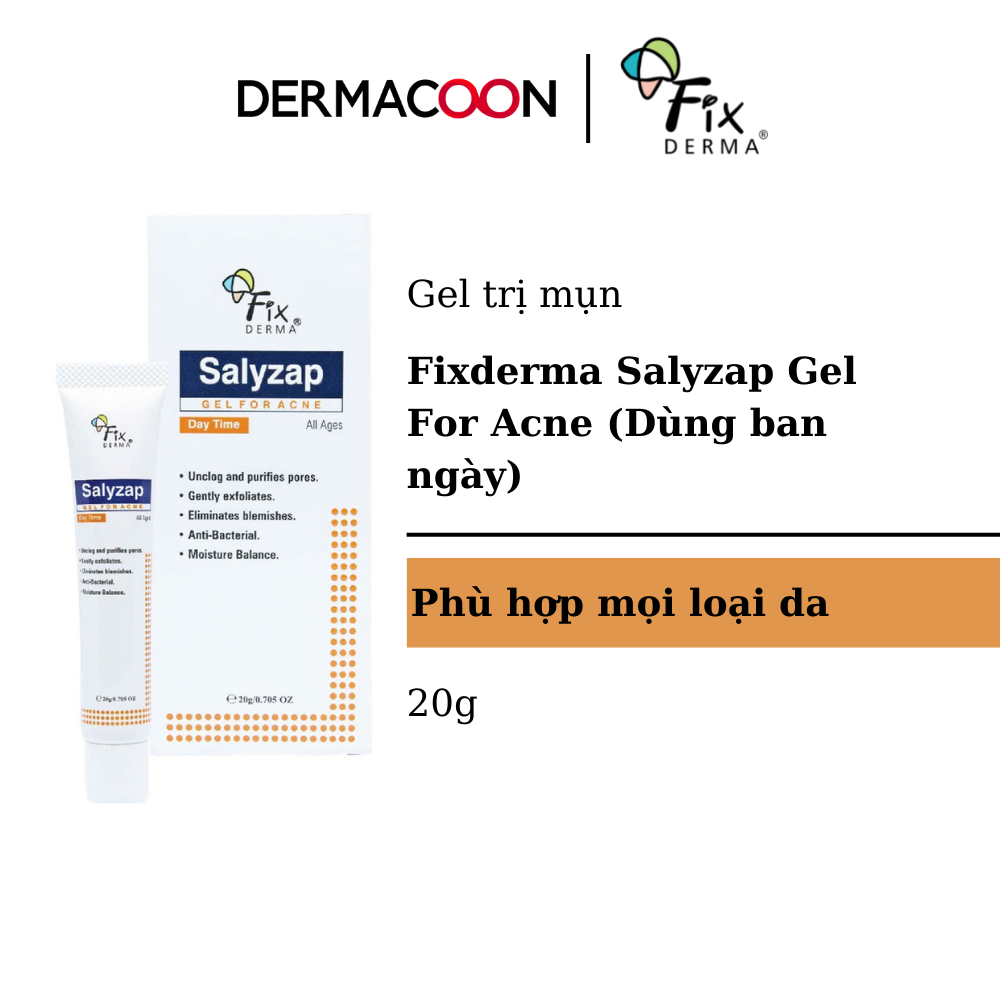 Gel Trị Mụn Fixderma Salyzap Gel For Acne (Dùng ban ngày) 20g