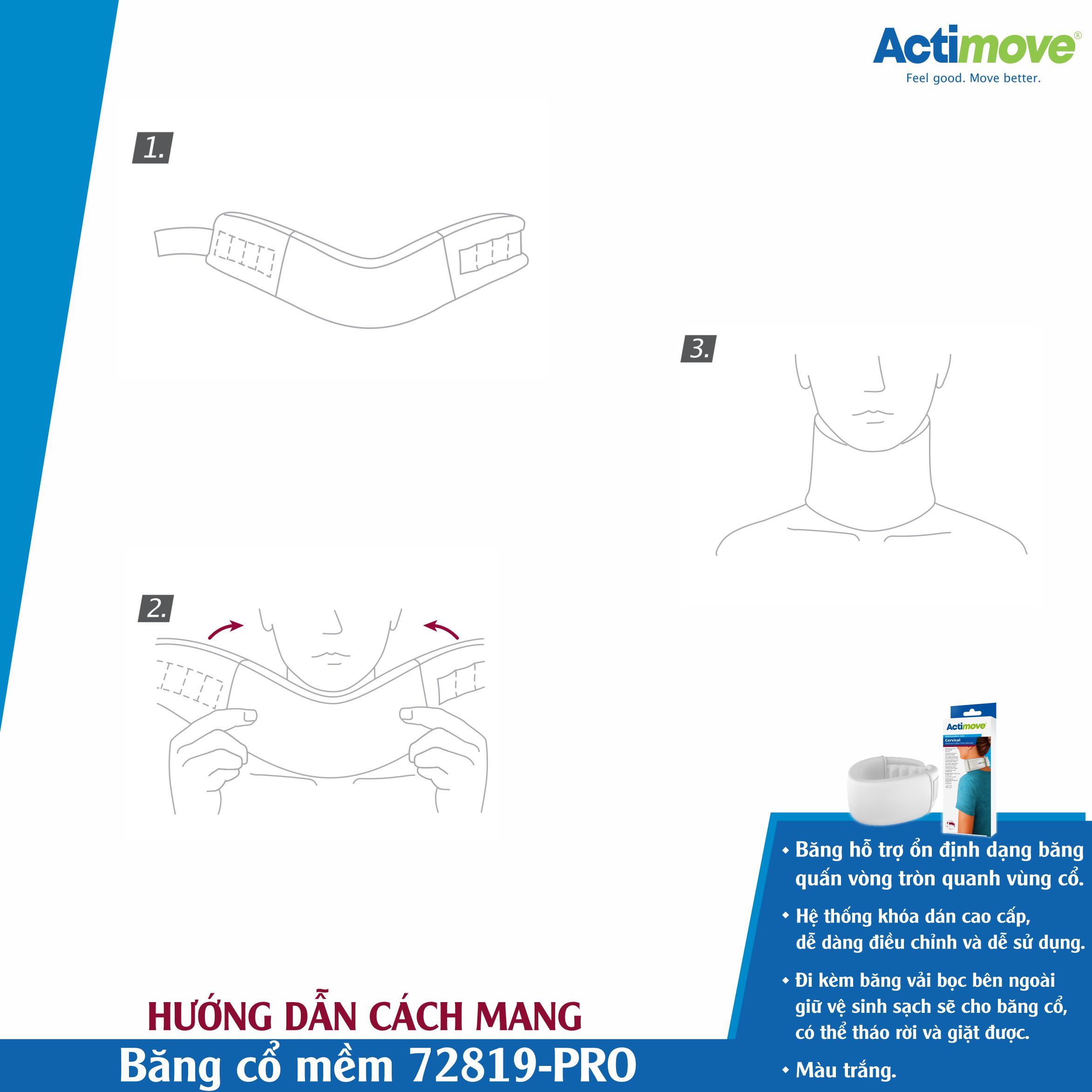 Băng Cổ Mềm 72819-PRO Hỗ Trợ Vùng Cổ [Actimove] , Màu Trắng. Nhập Khẩu Châu Âu (1 cái)
