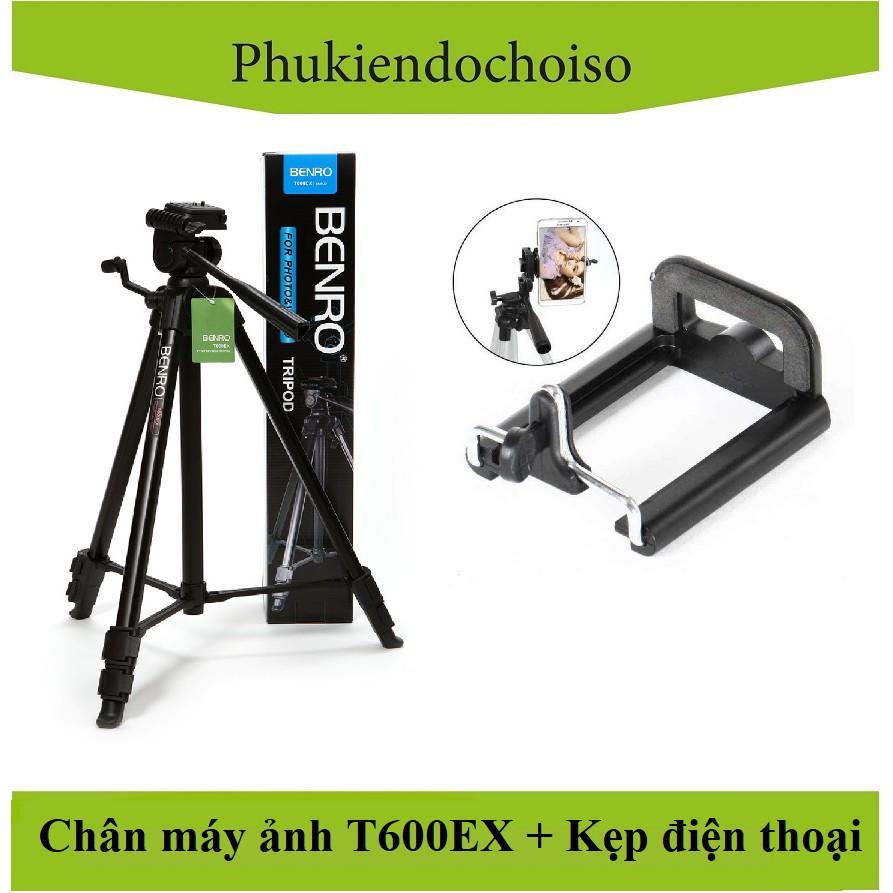 Chân máy ảnh Benro T600 EX + Kẹp điện thoại - Hàng Chính Hãng