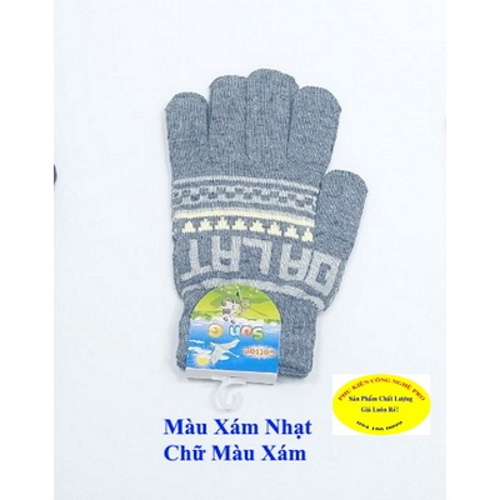 Găng tay len Bao tay len Nam Nữ Bít ngón In chữ Nhãn SUN G Cotton Chống nắng Giữ ấm Hút mồ hôi Bảo vệ da tay Sx tại VN