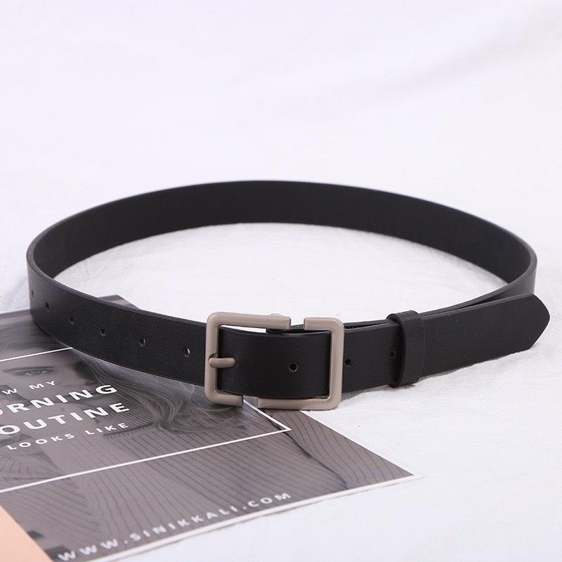 Thắt Lưng Dây Nịt Unisex Cao Cấp Bản Nhỏ BBelt Màu Đen Đẹp - Dây Lưng Da PU Mặt Kim Loại Chữ B Hàn Quốc - BBelt Maxshop