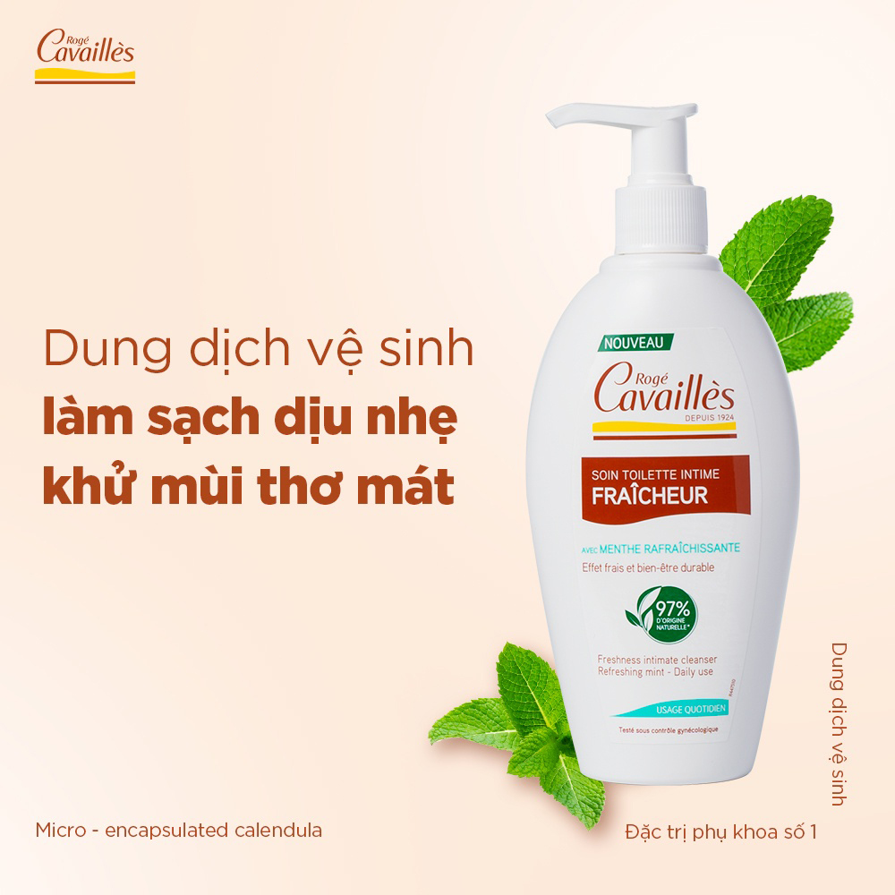 Dung dịch vệ sinh phụ nữ Roge Cavailles - Nhập khẩu chính hãng - Sản phẩm số 1 tại pháp - 250ml