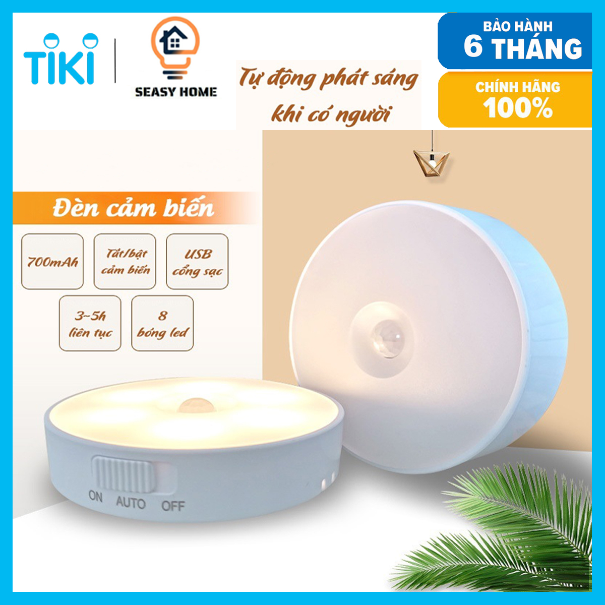 Đèn Led Cảm Biến Chuyển Động Tự Động Sáng Khi Có Người SeaSy SS30 Phiên Bản Pro - Đèn Đêm Thông Minh Không Dây Sạc USB Dung Lượng 700 mAh, Gắn Tủ Quần Áo, Hành Lang, Cầu Thang - Hàng Chính Hãng