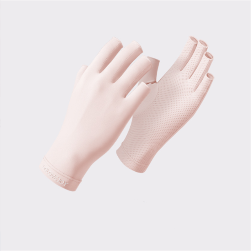 Chống UV Gel Shield Găng tay không ngón tay làm móng tay Đèn LED Đèn Nails Bảo vệ máy sấy Găng tay Cưỡi xe chống nắng Găng tay Color: Purple