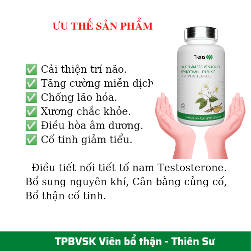 Thực Phẩm Bảo Vệ Sức Khỏe Thiên Sư - Viên Bổ thận - Bổ thận tráng dương tăng cường sinh lực